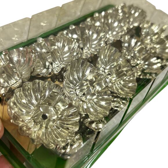 Vintage NOS Metal Pine Cone Christmas Tree Clips Reflectors Candle Holders (10) - Picture 2 of 6